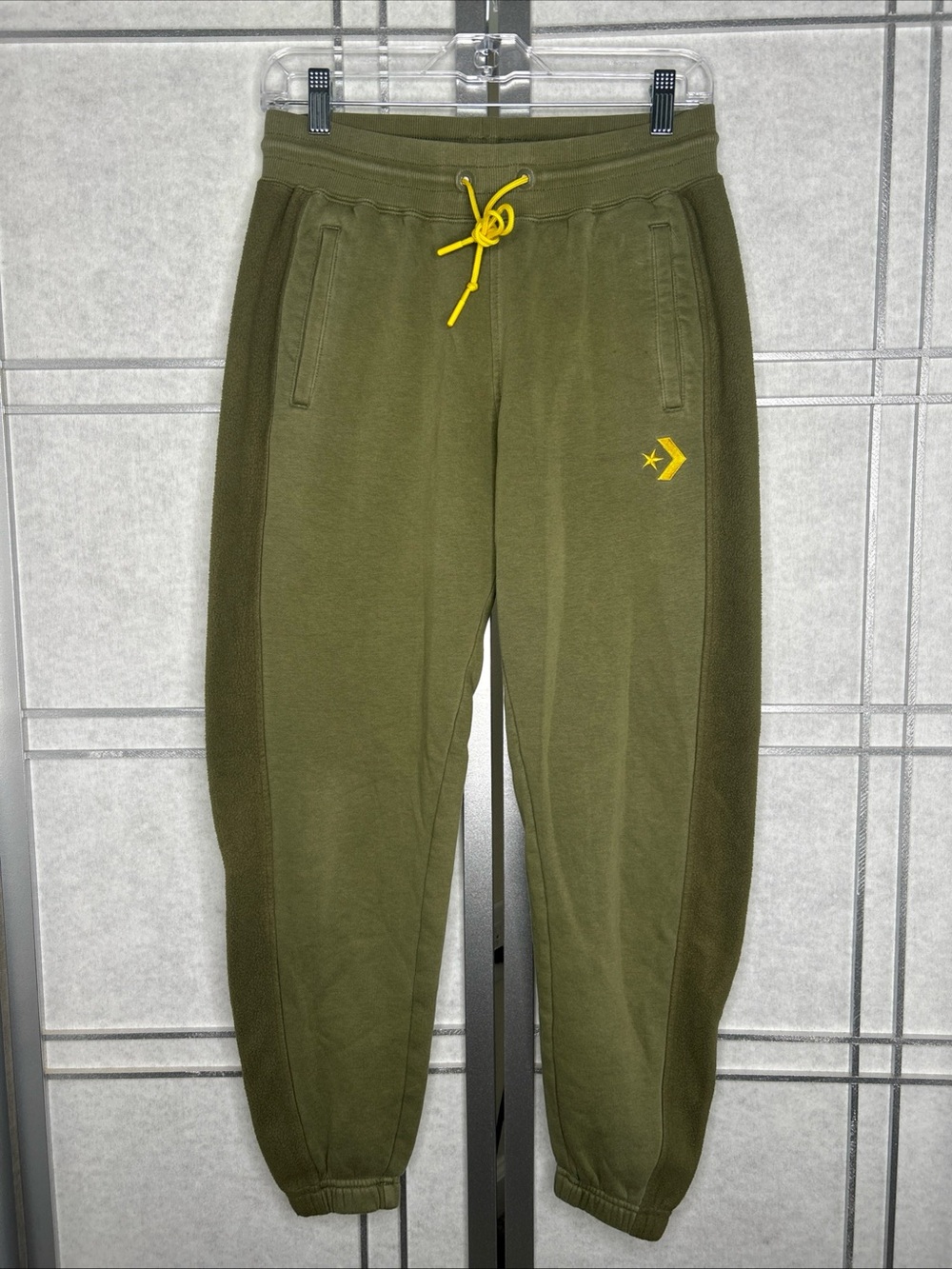 Converse Olive Green Sweatpants with Yellow Drawstring
